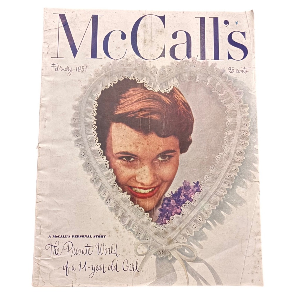 Vintage McCalls Magazine February 1951 | Eleanor Roosevelt | 1950s Fashion Ads